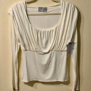 Modern Citizen Cream Draped Blouse